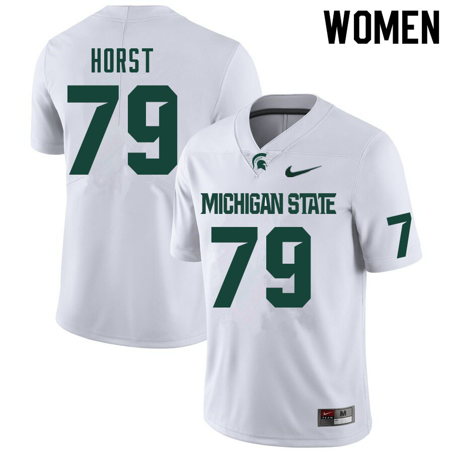 Women #79 Jarrett Horst Michigan State Spartans College Football Jerseys Sale-White
